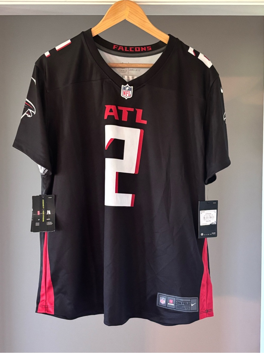 NFL Atlanta Falcons Black and Red #2 Football Jersey